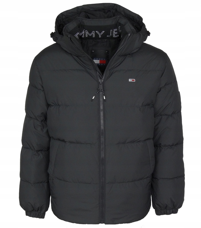 Tommy Jeans, pánská bunda, péřová, prošívaná, černá, 3XL