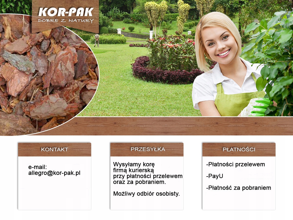 Średnia Kora Sosnowa 36x80L KOR-PAK DOSTAWA GRATIS Marka Zrębkor