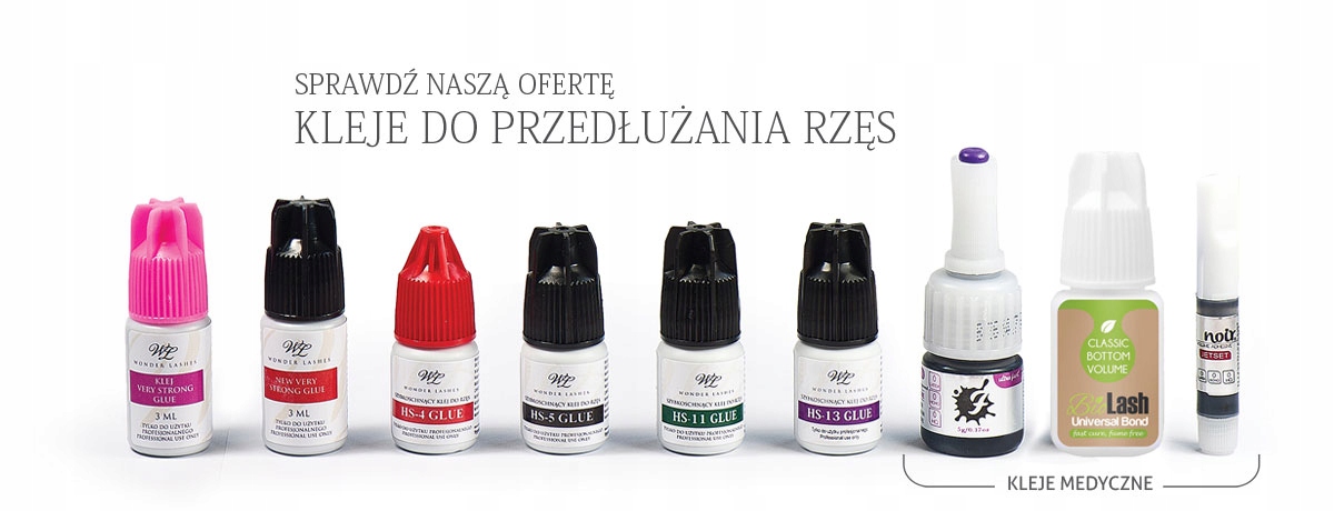 KLEJ DO RZĘS HS11 3ML MOCNY Wonder Lashes woreczek Stan opakowania oryginalne