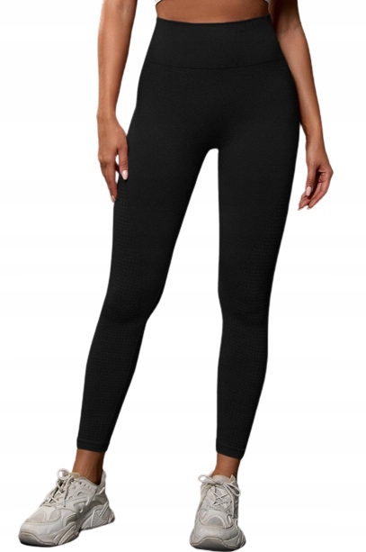 Długie Legginsy Damskie Czarne Sportowe M V9B