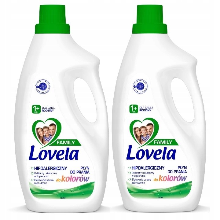 Levně Lovela Family tekutý prací prostředek na barevné prádlo 2 x 1,85 l (56 praní)