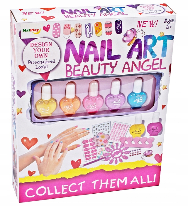 ZESTAW MANICURE DO MALOWANIA ZDOBIENIA PAZNOKCI DZIECI bezpieczne LAKIERY Marka Stator