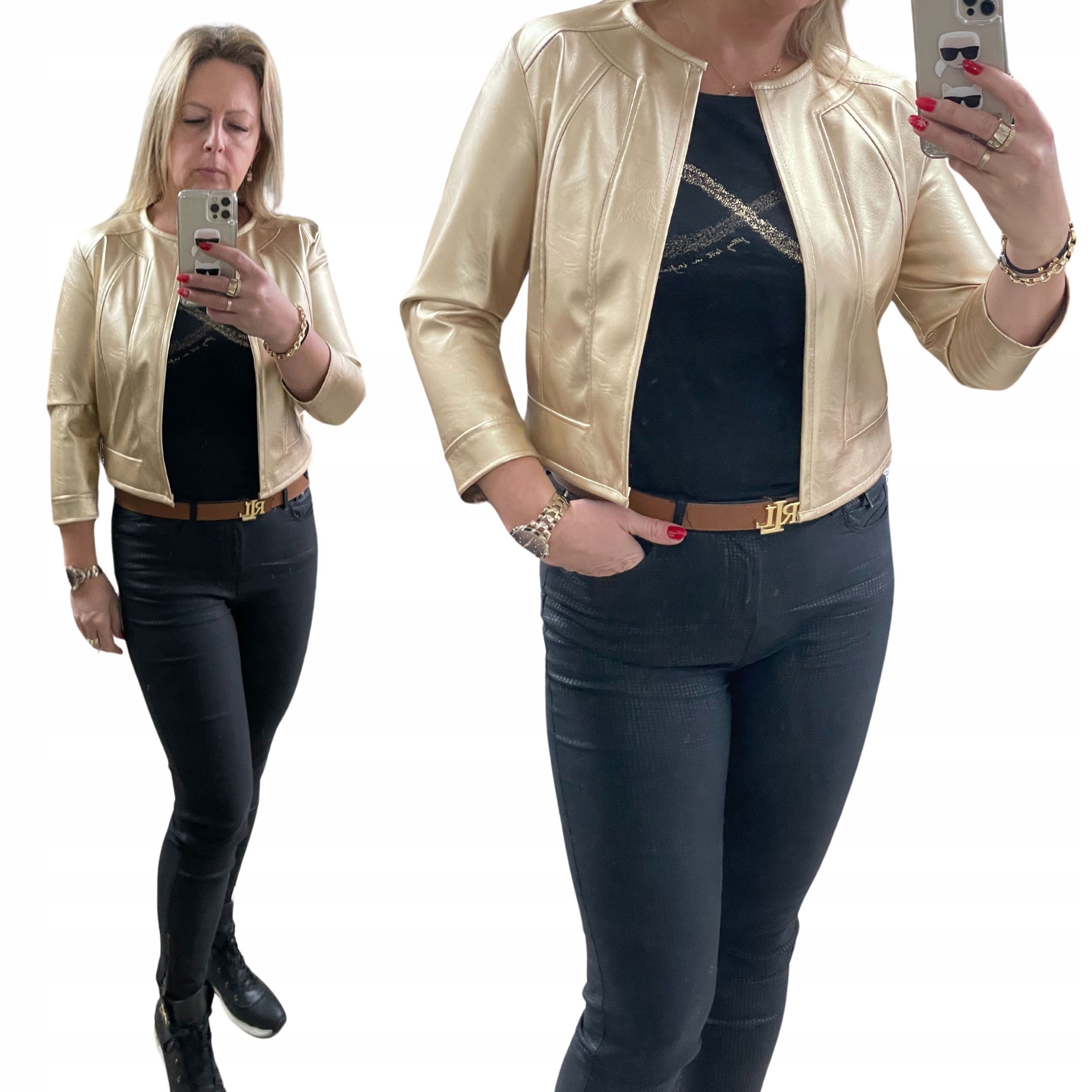 A03 BOLERKO RAMONESKA TOTAL LOOK ZŁOTA R.44 Marka LaLi