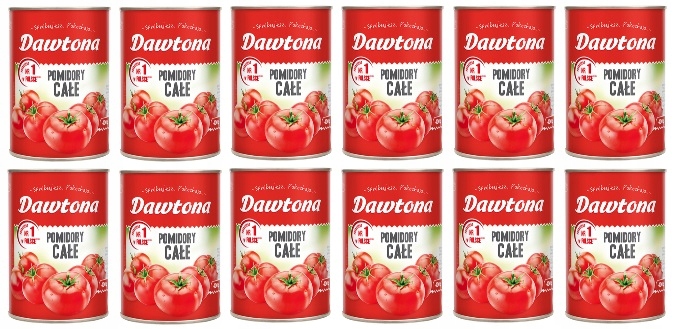 12x 400g Dawtona Pomidory całe bez skórki Zgrzewka