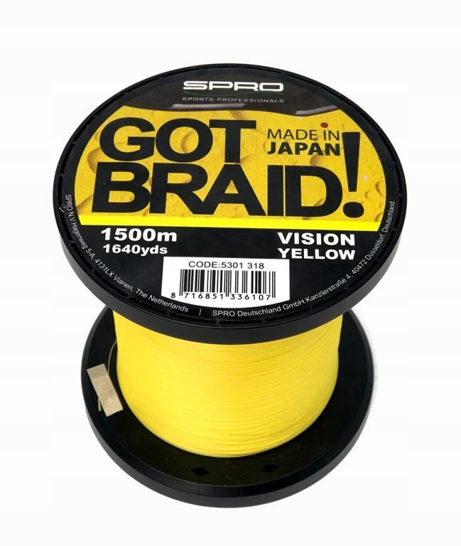 Spro Got Braid Vision Yellow 0.18mm 10.5kg 1500m