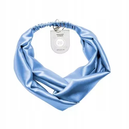 Mexmo Hedvábná čelenka s uzlem Dove Blue