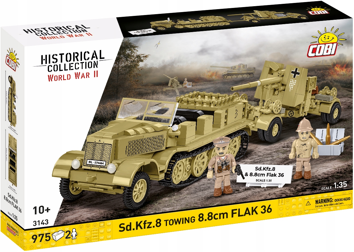 Klocki Cobi 3143 Armata przeciwlotnicza Sd.Kfz. 8.8 Cm Flak36 975 el.