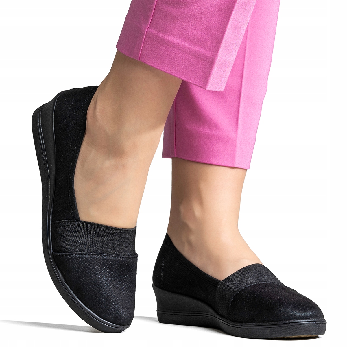 

Tenisówki baleriny na koturnie wsuwane miękki Axim