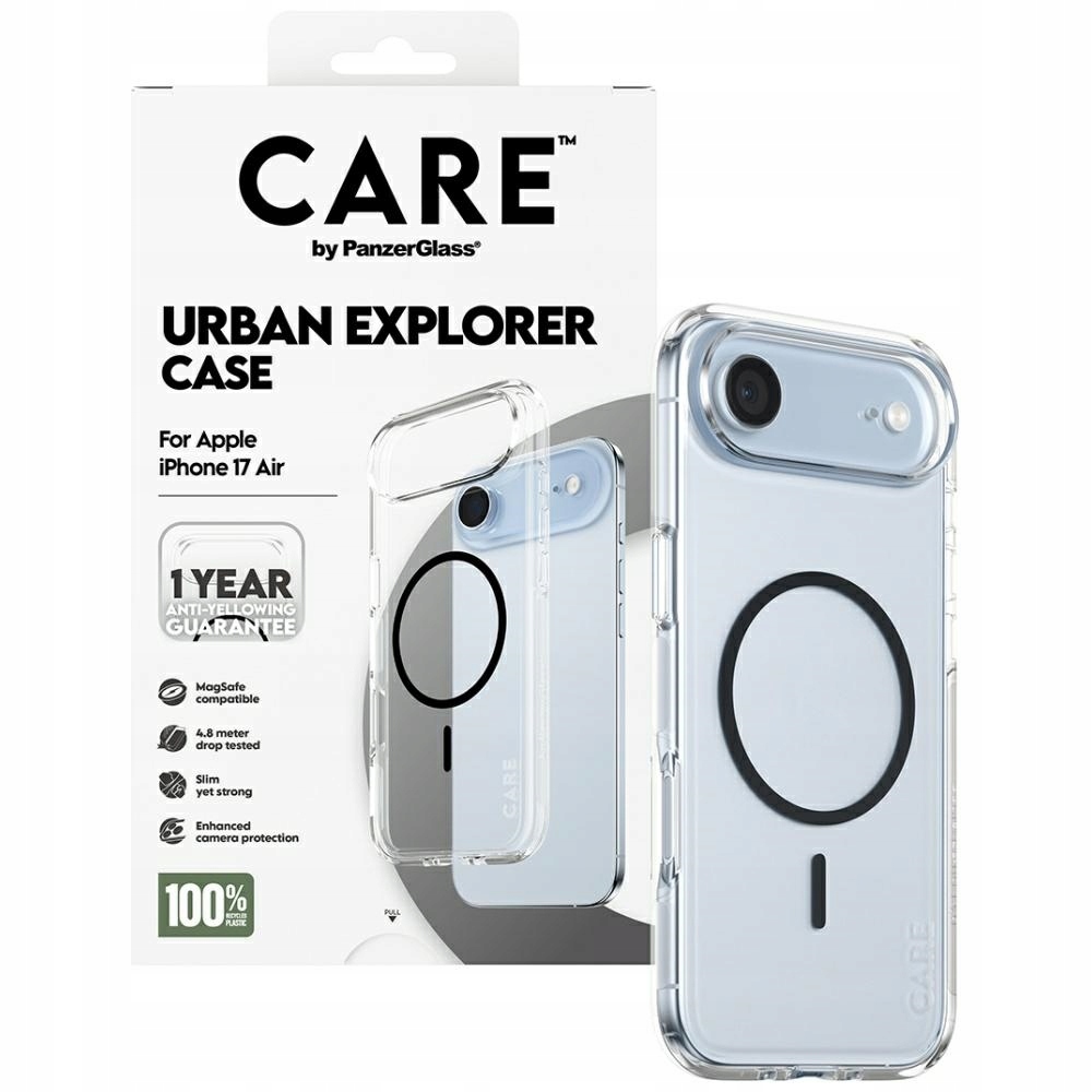 Pouzdro Panzerglass pro iPhone 17 Air, obal MagSafe Průhledné pouzdro