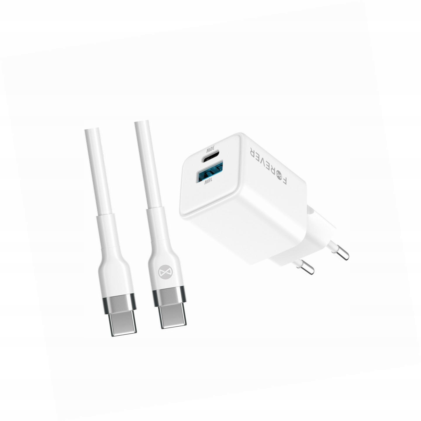 Szybka ładowarka GaN 30W 2 wejścia Usb i Usb-c z kablem do Nokia E66