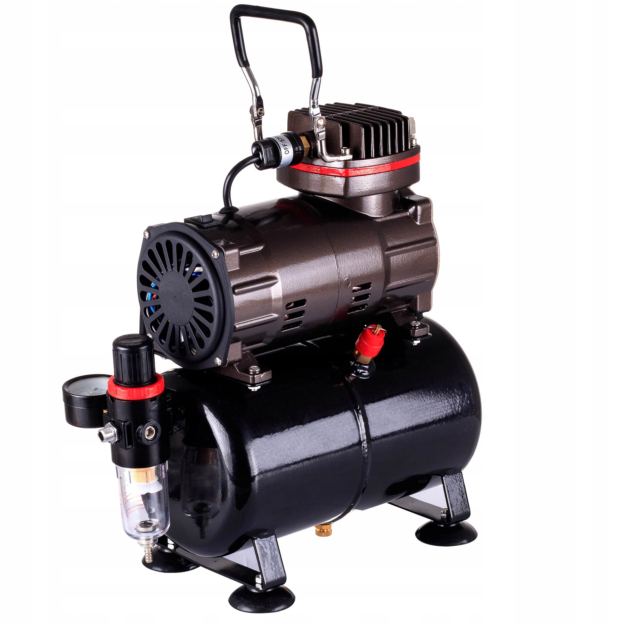 Kompresor pro aerograf s lahví 3L Redukční kompresor Bezolejový filtr 23 l/m