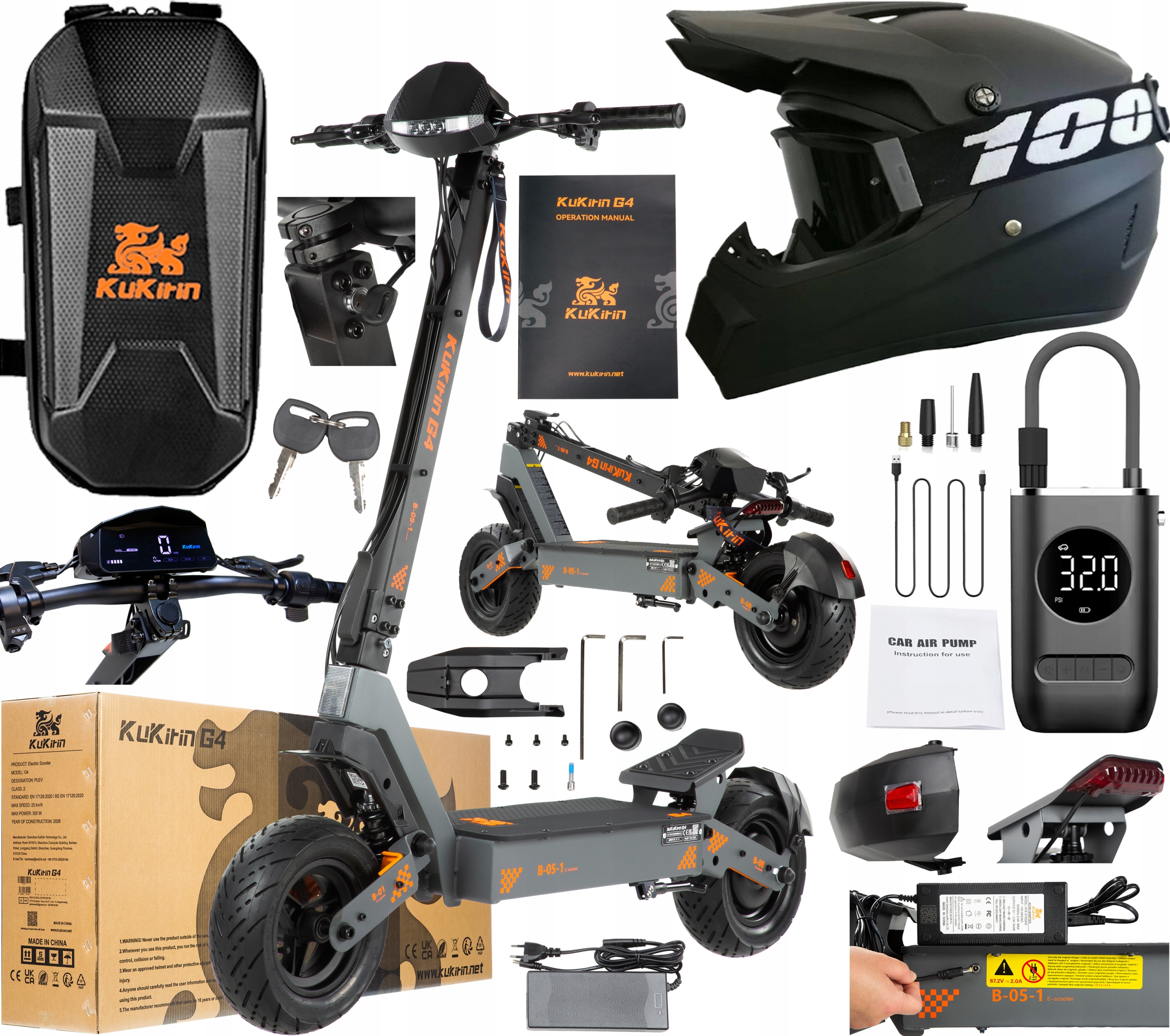 2026 KuKirin G4 Pojazdy elektryczne 2000W 60V 20Ah 70KM/H 75KM 11" +Prezent