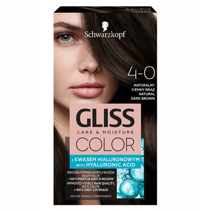 

Gliss Color Farba do włosów 4-0 Natur. Ciemny Brąz