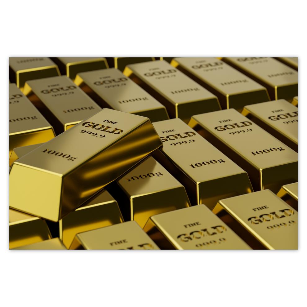 

Plakat 60x40 Złoto Sztabki Gold 1000g