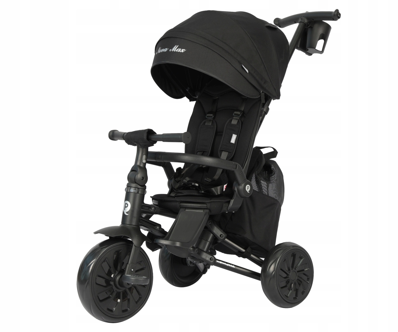 Qplay Rowerek Trójkołowy Nova Max Black spacerówka 2w1