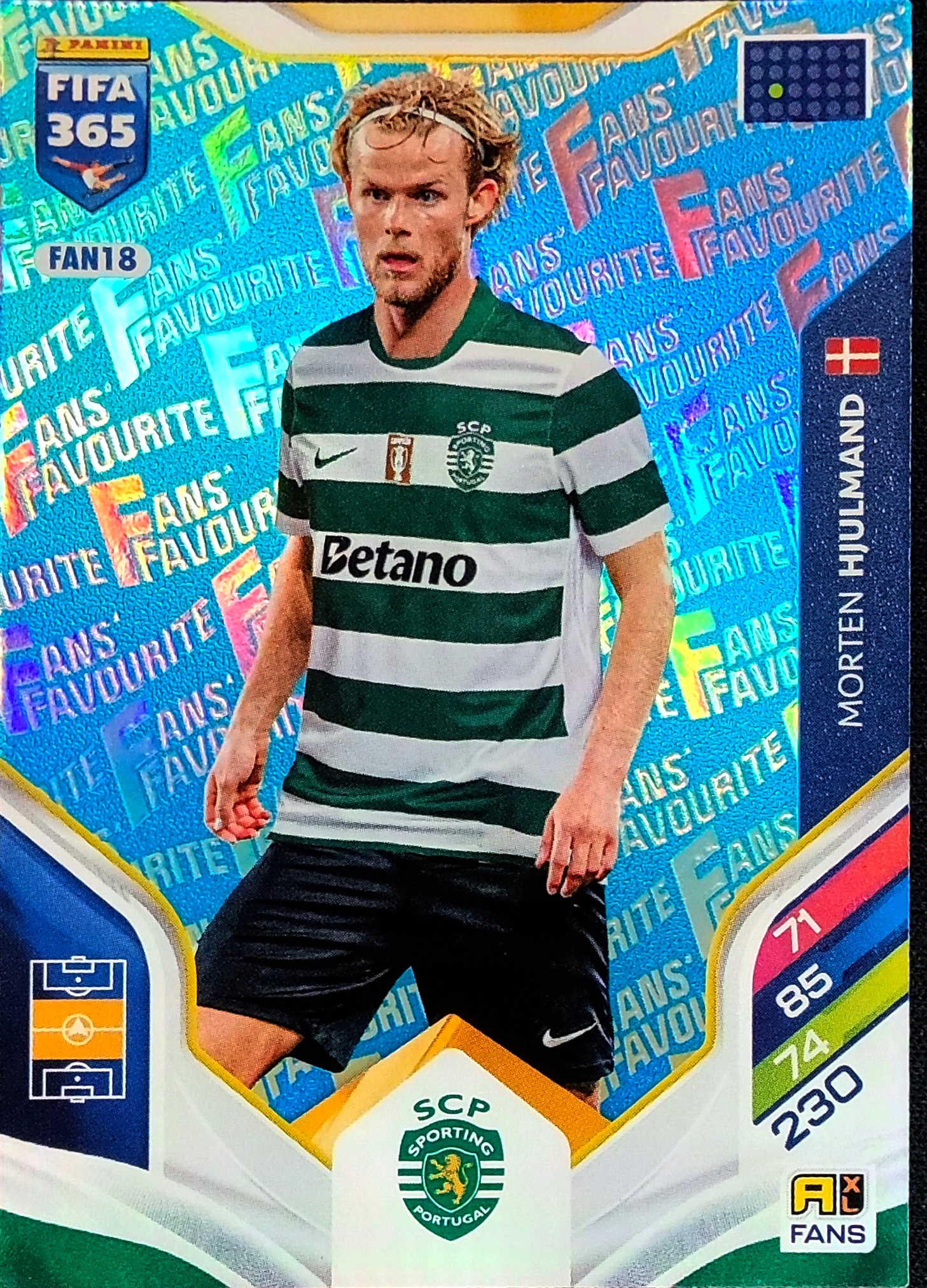 Panini Fifa 365 2026 Fans Favourite Blue Morten Hjulmand Sporting FAN18