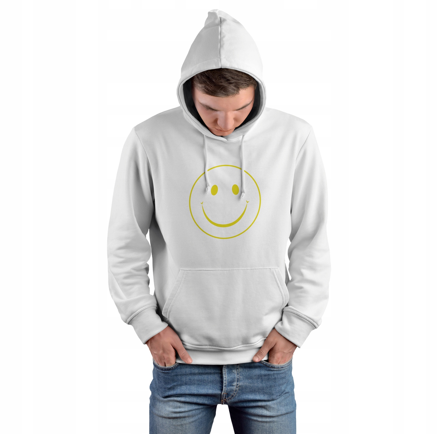 SMILE bluza UŚMIECH emotka EMOJI kangurka emot XXL Dekolt okrągły