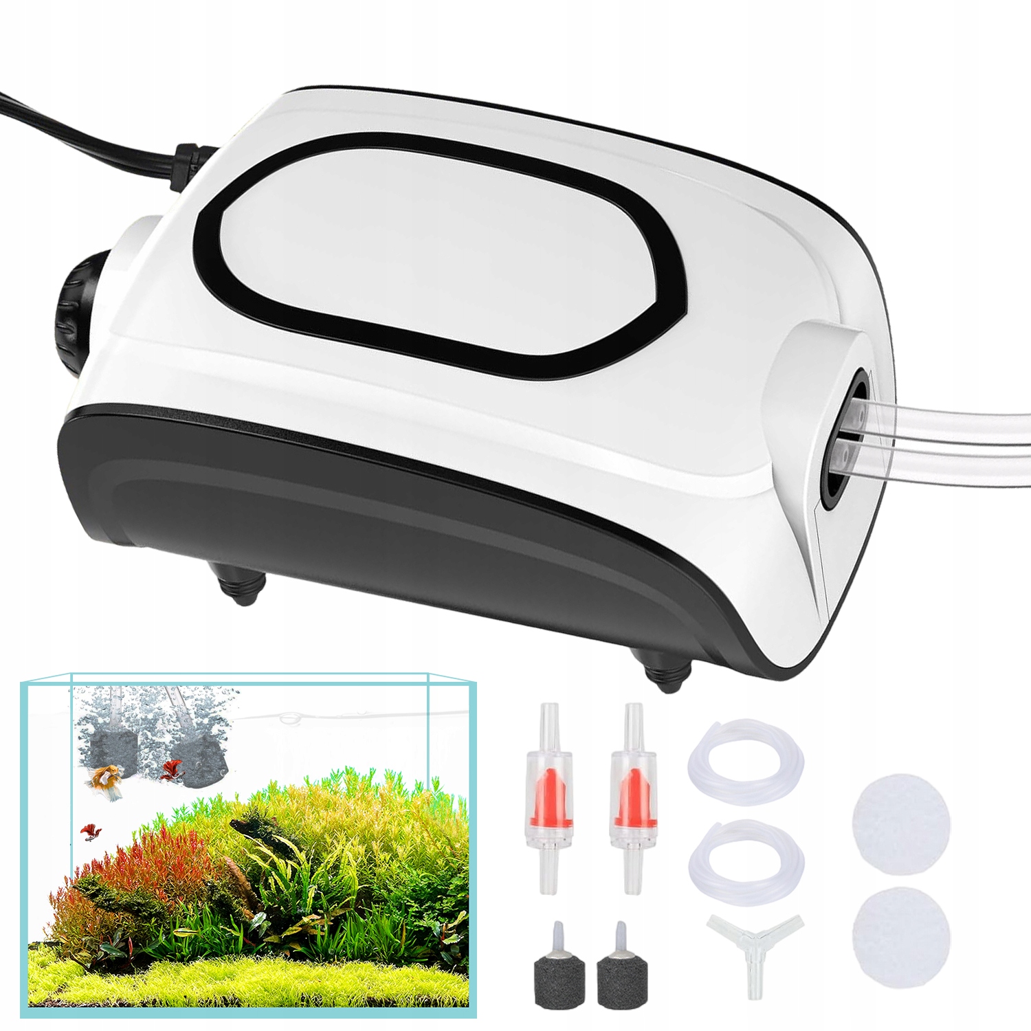 Pumpa Provzdušňovač 5W 420 L/h 2 Vývody Pro Sladkou I Slanou Vodu Do 600 L