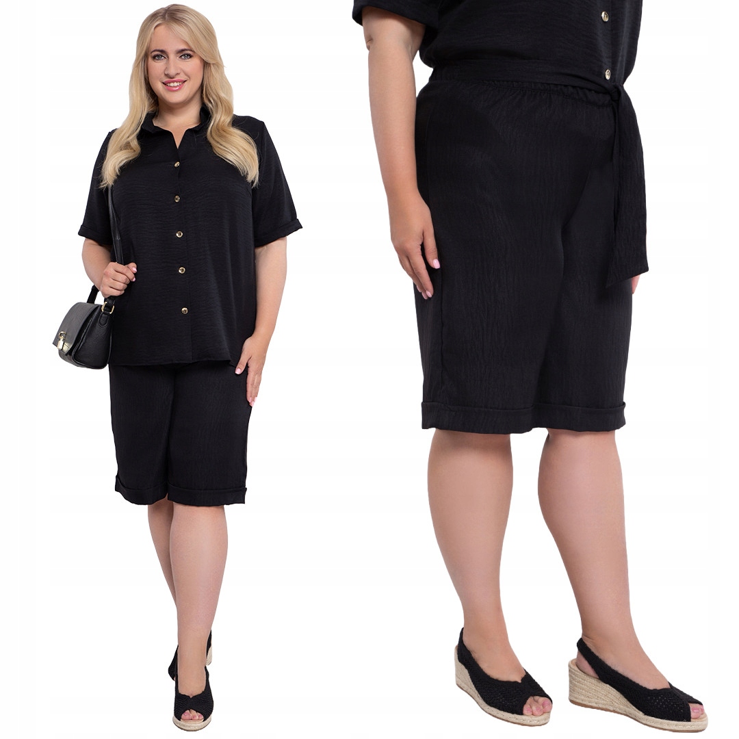 Černé šortky se zavazováním 48/50