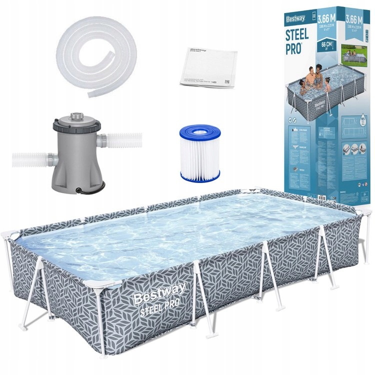 Bestway obdĺžnikový roštový bazén Steel Pro 366x201x66 cm 4000 l s čerpadlom