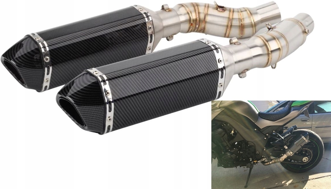 Výfuk Kawasaki Z1000 Trubky 10-21 Slip On Sběrače Koleno Tlumič Špička