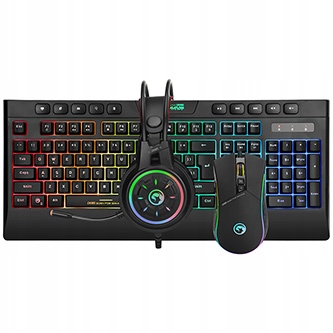 Marvo CM305 Rgb zestaw klawiatura przewodowa Usb (us), mysz,słuchawki