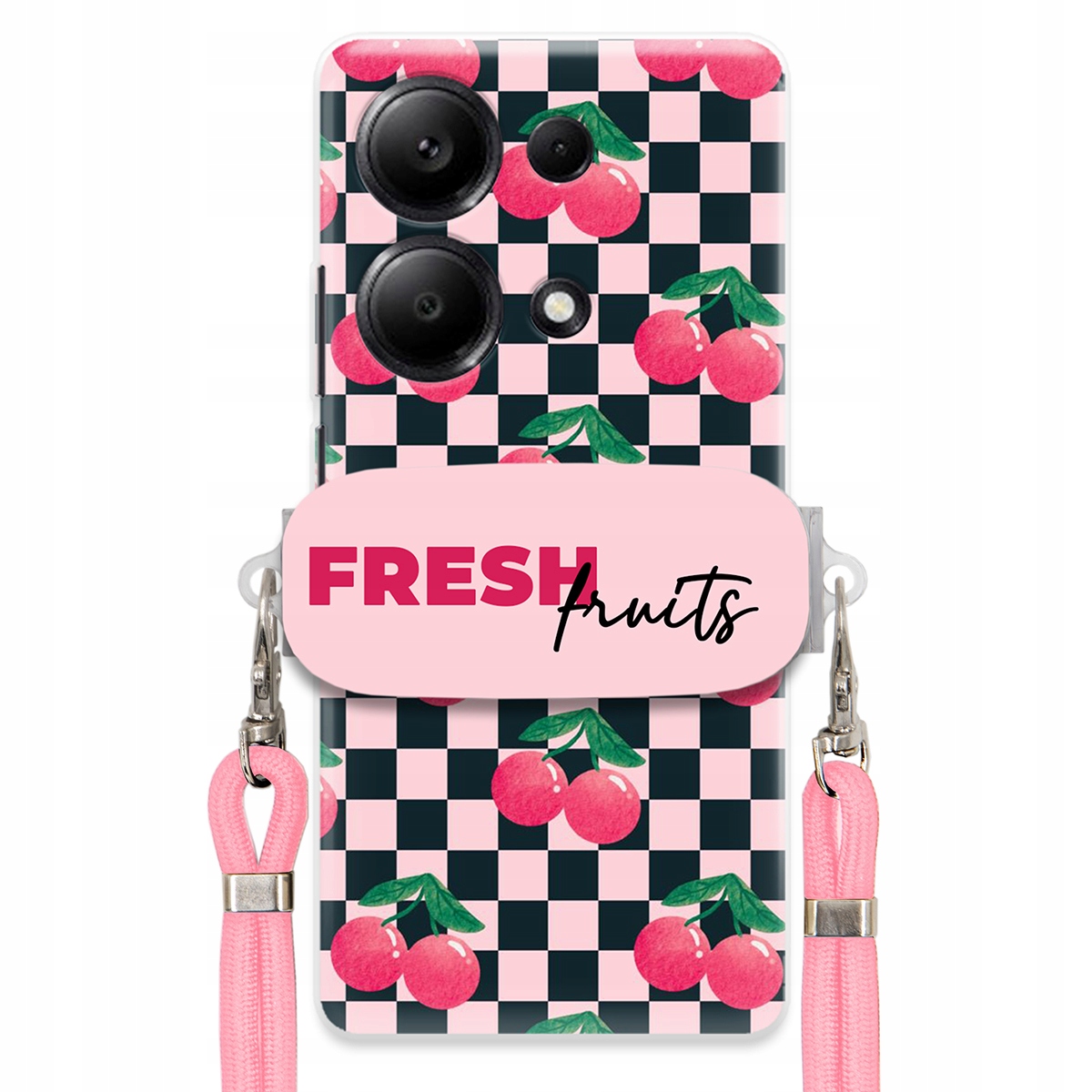 Puzdro pre Xiaomi Note 14S 4G Crossbody Šachovnicový držiak Fresh Fruits