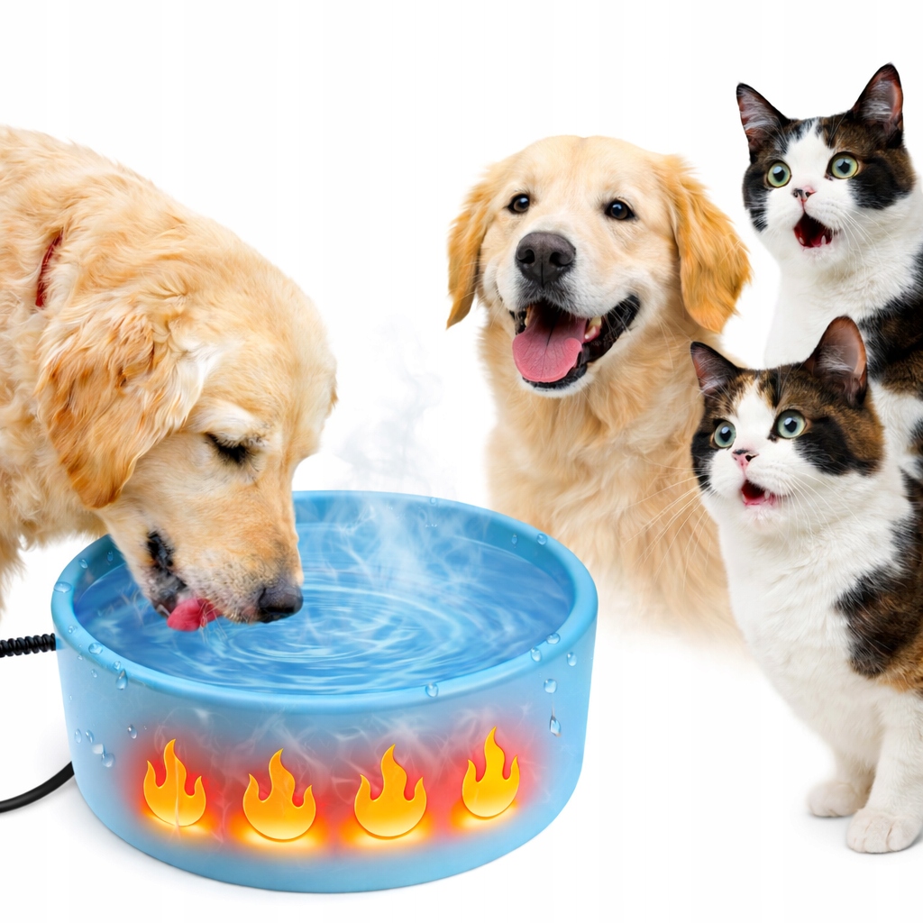 Levně Miska Pro Psa Kočku Kurník Vyhřívaná Termostat 1,5L Zimní Miska Na Vodu