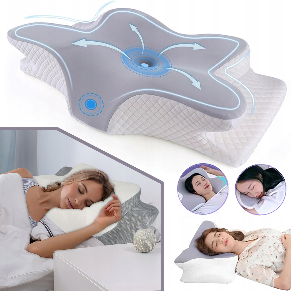 Poduszka Ortopedyczna Sen na Plecach Brzuchu Boku Pianka na Ból Karku