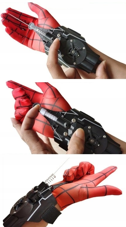 SPIDERMAN WYRZUTNIA SIECI STRZELAJĄCA ZESTAW RĘKAWICA SIEĆ 3M MAGNES USB Płeć Uniseks