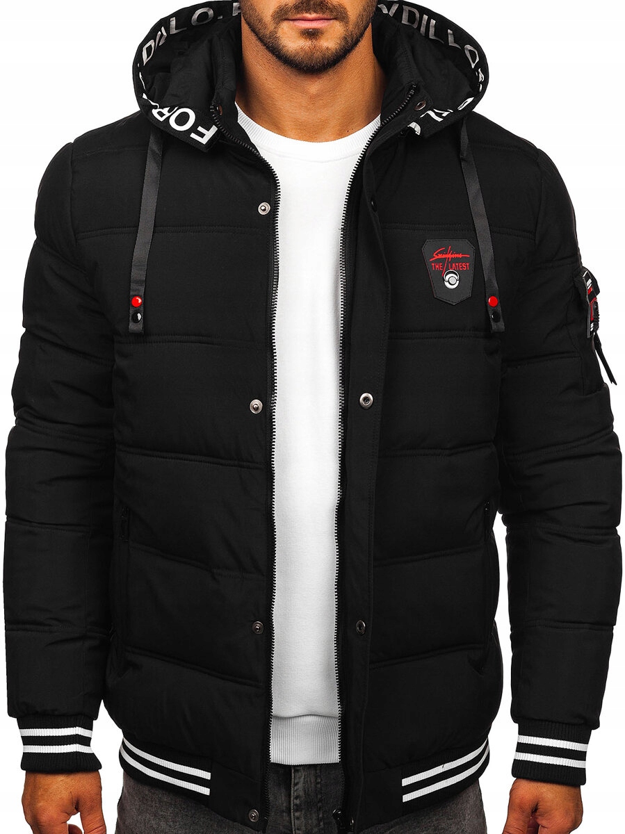 Pánská Zimní Prošívaná Bunda Černá 62M9517 DENLEY_S/48