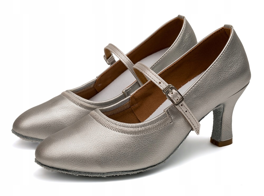 Buty Do Tańca Taneczne Standardu Srebrne 7cm