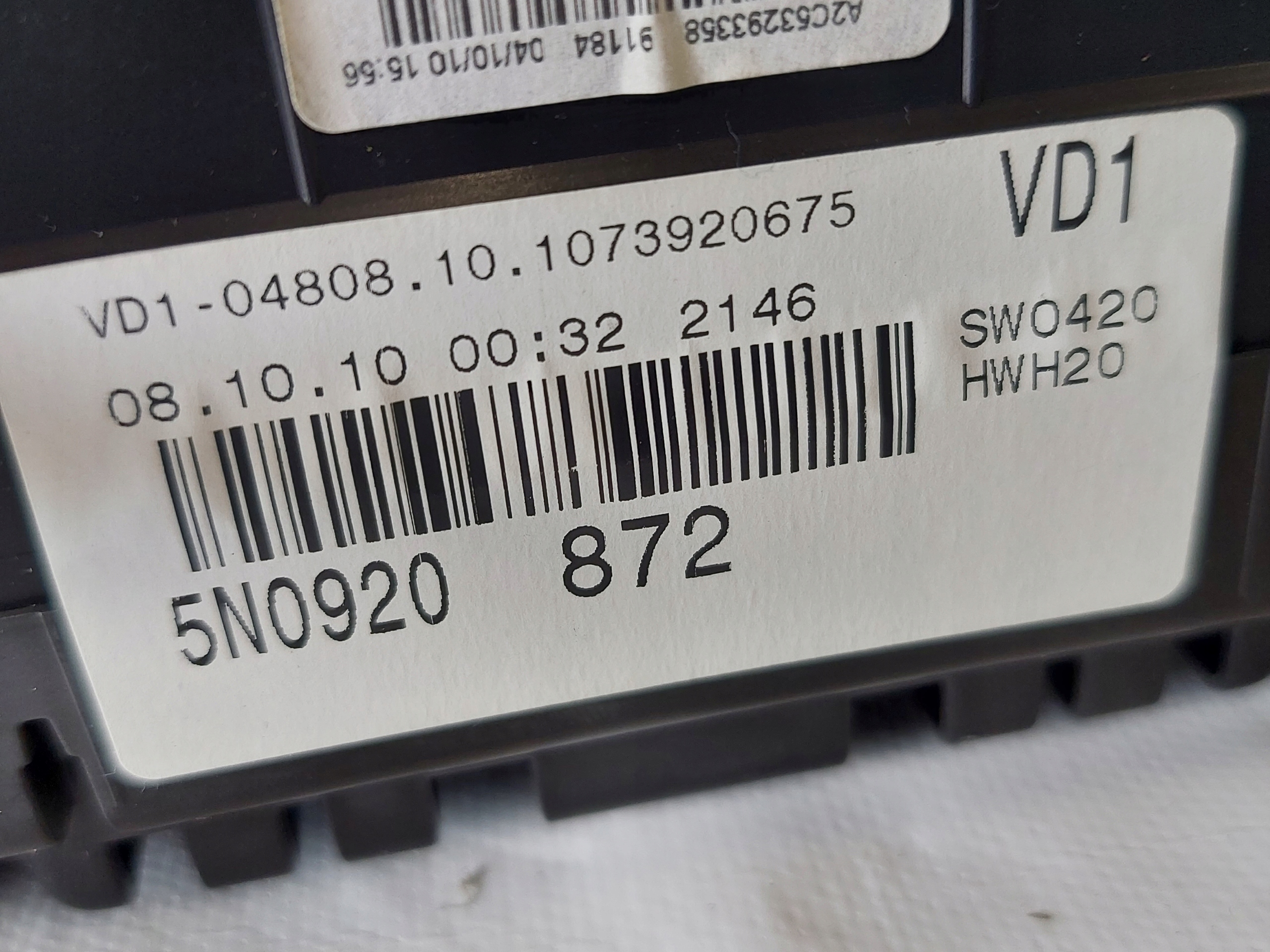 dials clock VW TIGUAN 1.4 TSI 2010r 5N0920872