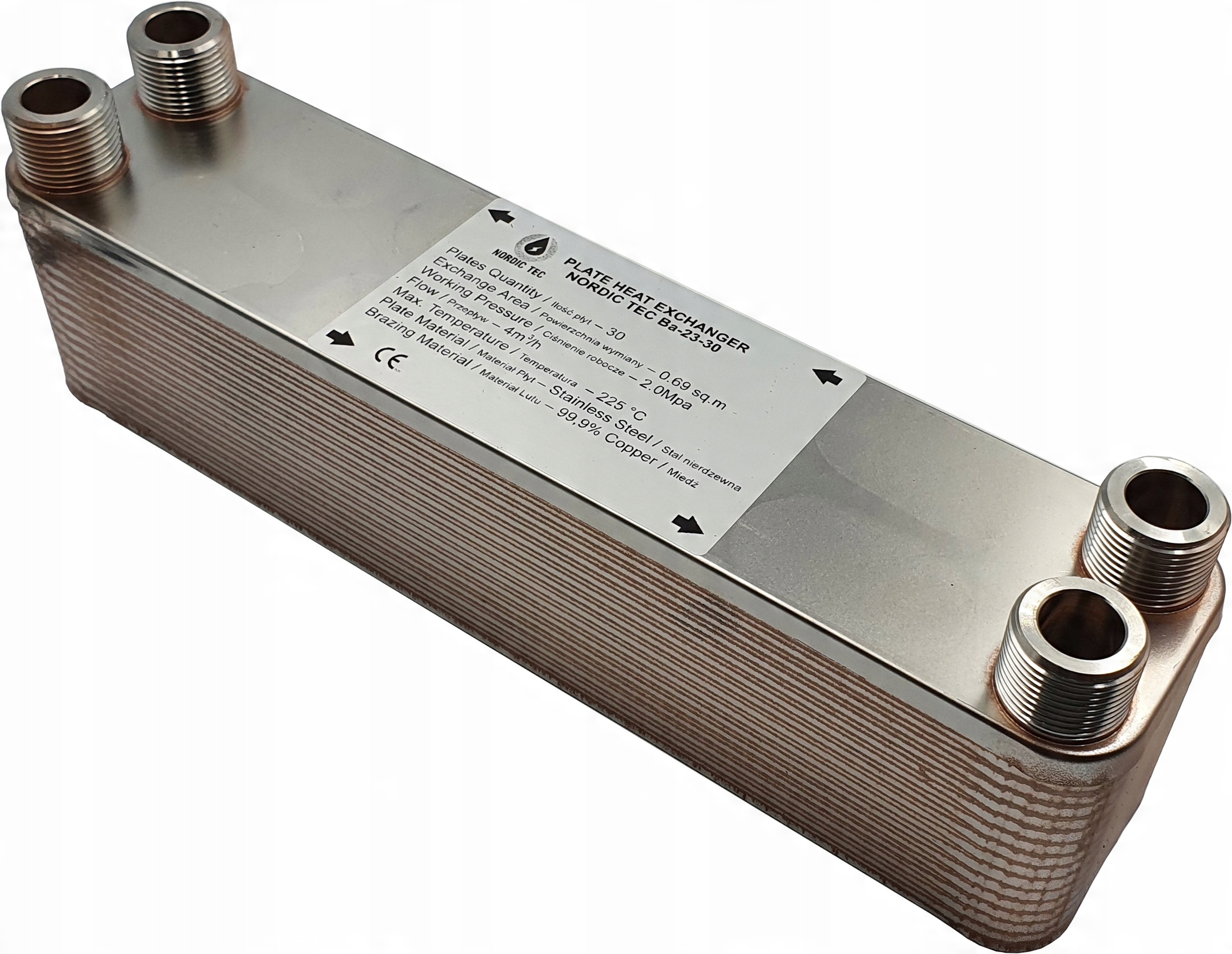 

Wymiennik ciepła 30kW 30 płytowy 4x 3/4" Nt