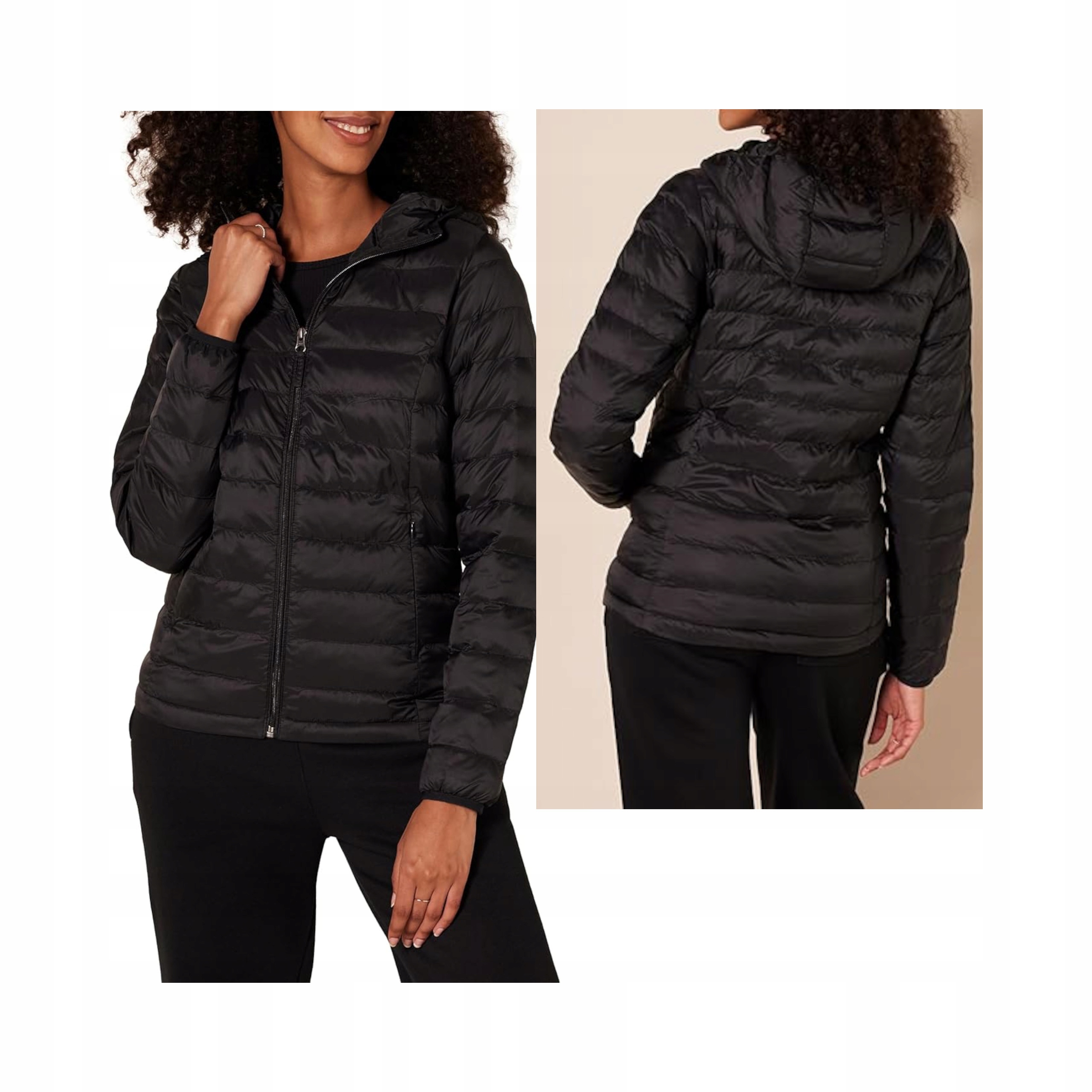 Bunda Amazon Essentials S Kapucí Prošívaná, Lehká, Voděodolná, Černá XXL