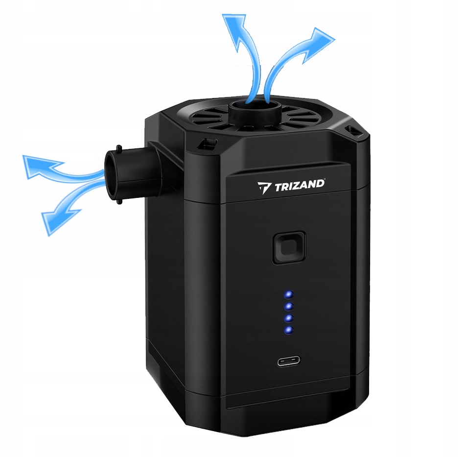 Elektryczna Pompka do Materaca Pontonu + 3 końcówki Akumulatorowa USB typ C Stan opakowania oryginalne