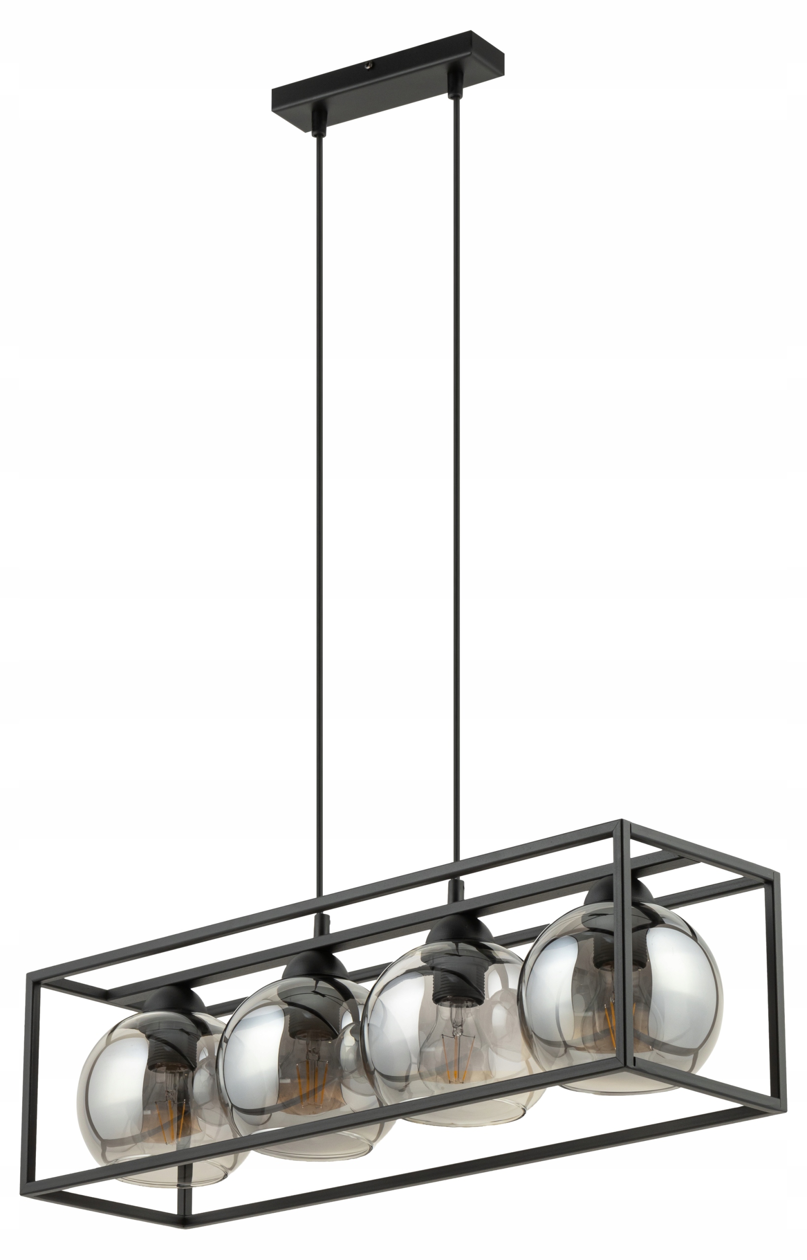 

Lampa Sufitowa Wisząca Klatka Kule Chrom Loft