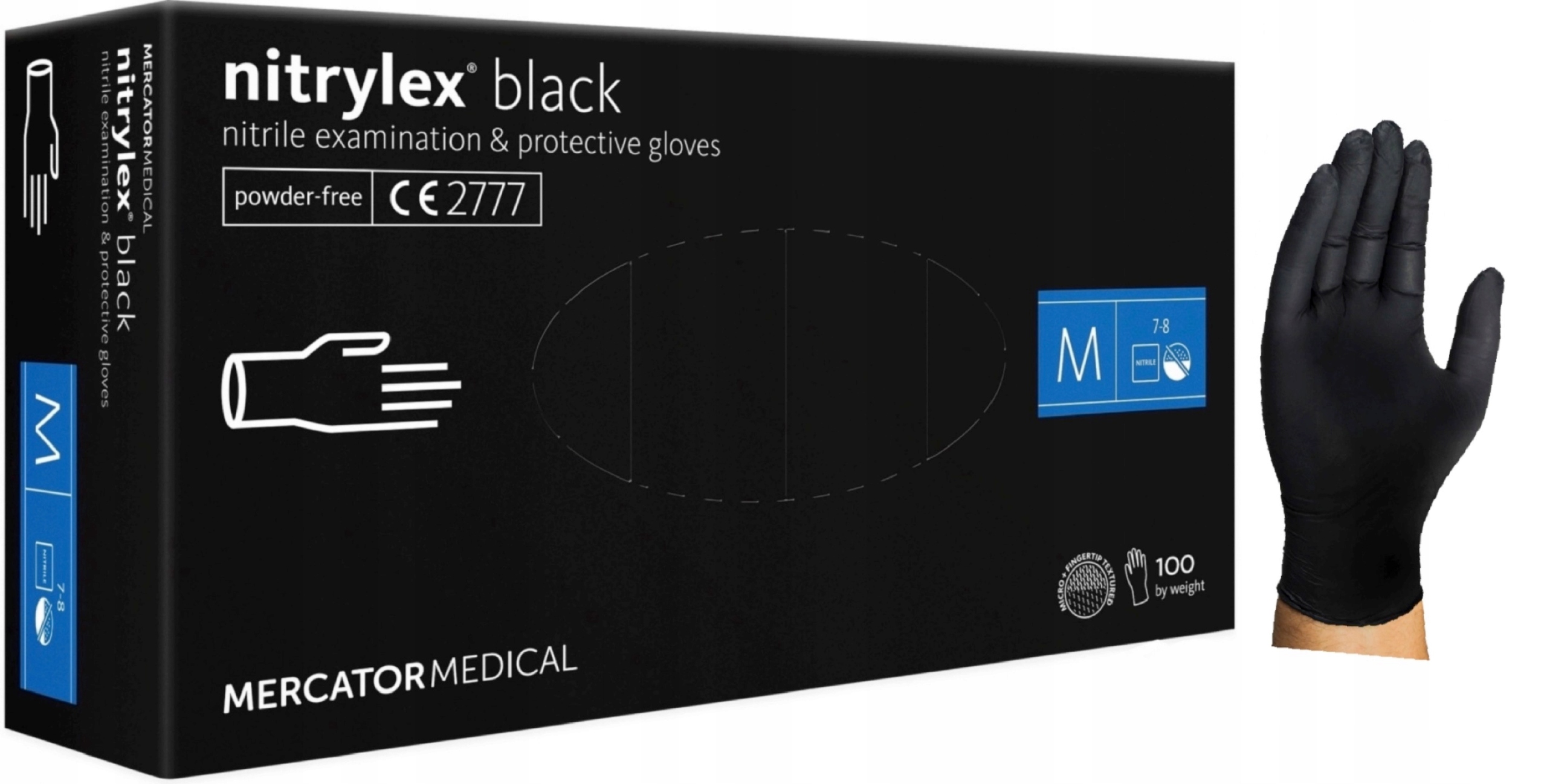 Нитриловые перчатки nitrylex Black 100SZ MERCATOR MEDICAL