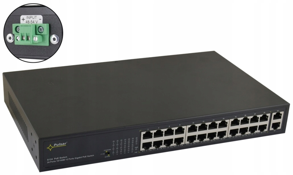 Switch PoE 26-portowy do 24 kamer Ip S124WP Pulsar