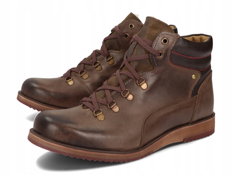 KOZAKI MĘSKIE BUTY ZIMOWE OCIEPLANE 811 BRĄZOWY 42 Model KOZAKI