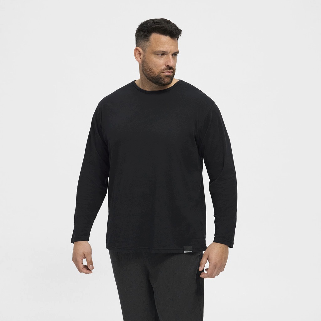 Velké Pánské Tričko s dlouhým rukávem černé North Latitude Velikost 2XL