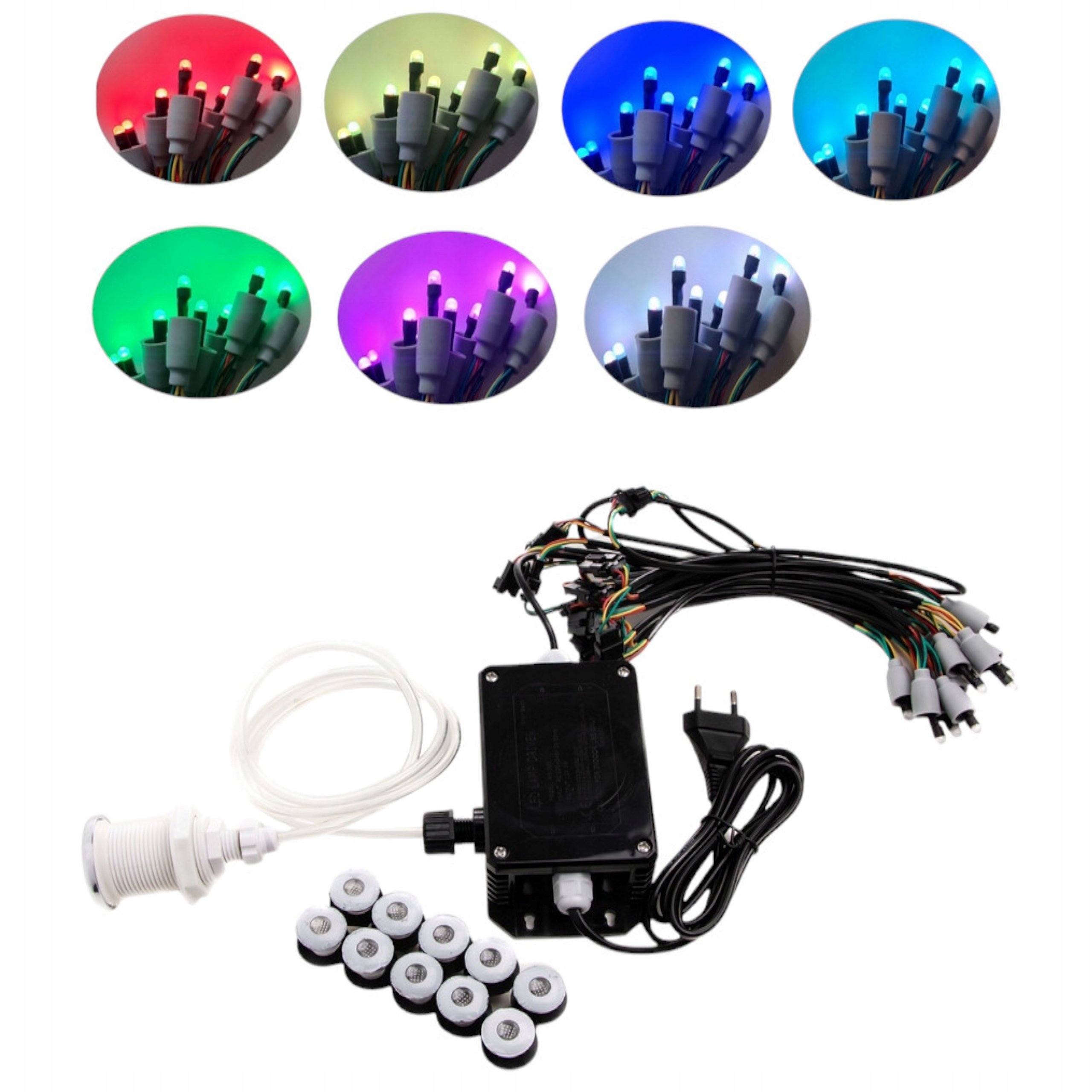 Led osvetlenie, lampa na záhradné plesy, jacuzi, 8 farieb Spa