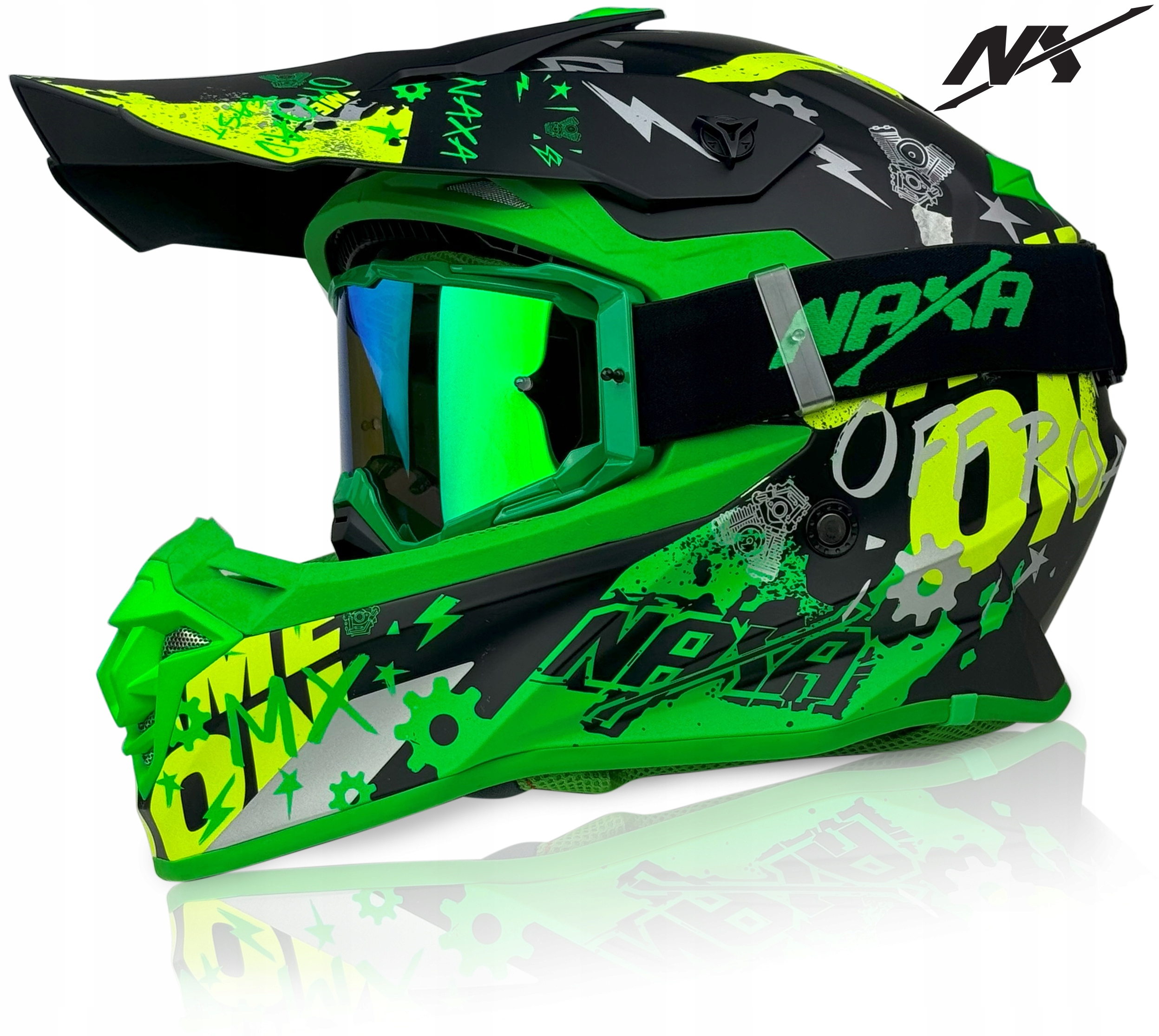 Naxa Set Motocyklová Přilba Cross C9 r.M Brýle Naxa G5 Cross |quad|atv