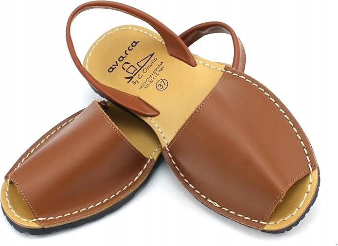 Avarca Dámské Sandály Hnědé Nazouvací Kožené 38 Jta