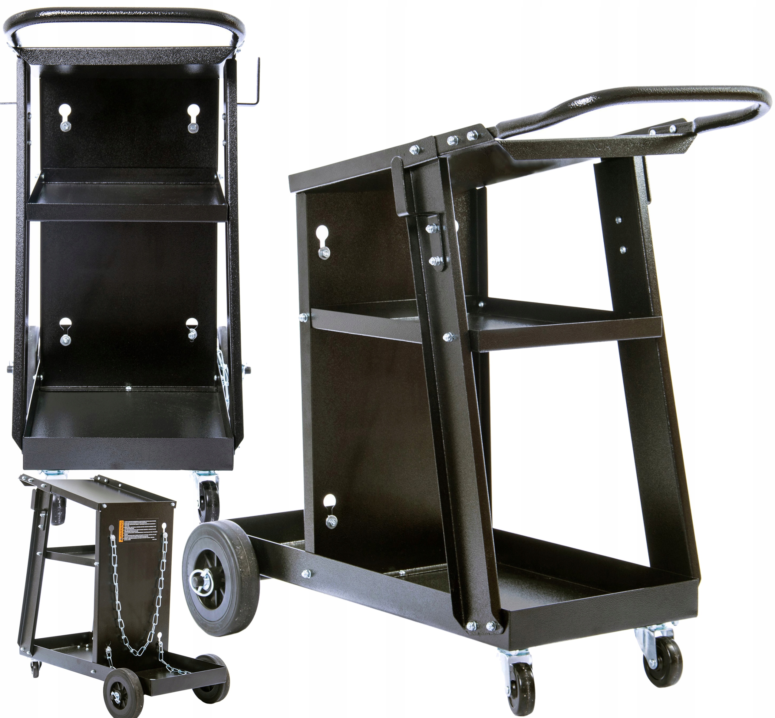 Svářečský Vozík Magnum Se 3 Policemi, Polička Na Lahve, Pevná Konstrukce, 90 Kg