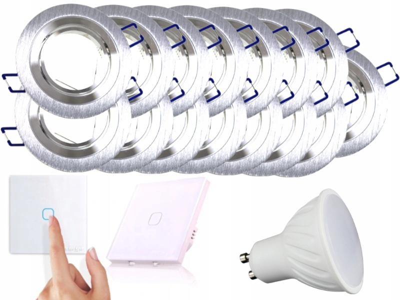 Sada objímky Aluminium Led 15x Vypínač Žárovky