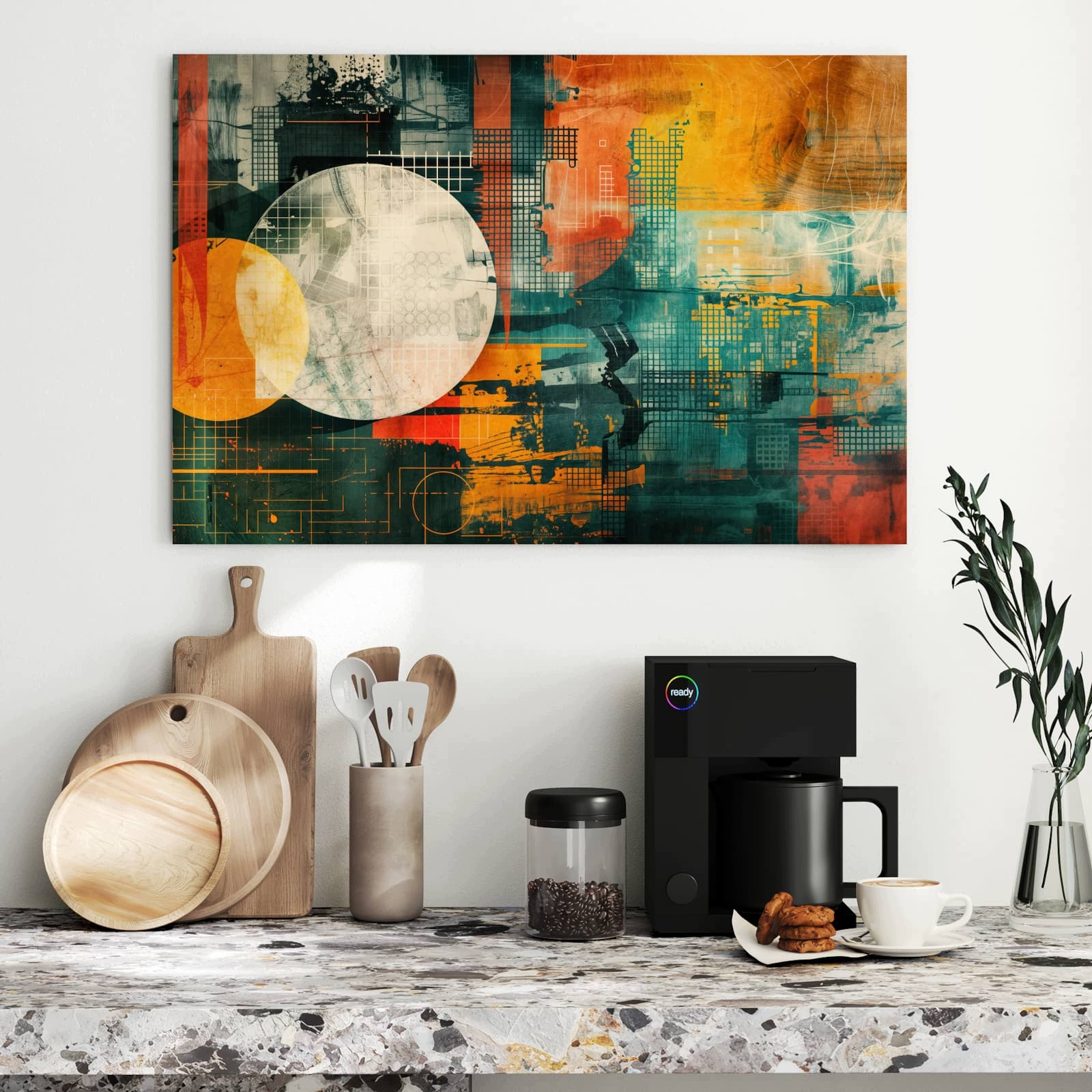 Magnetická tabule Barevné Geometrie Umění 90 × 60 cm