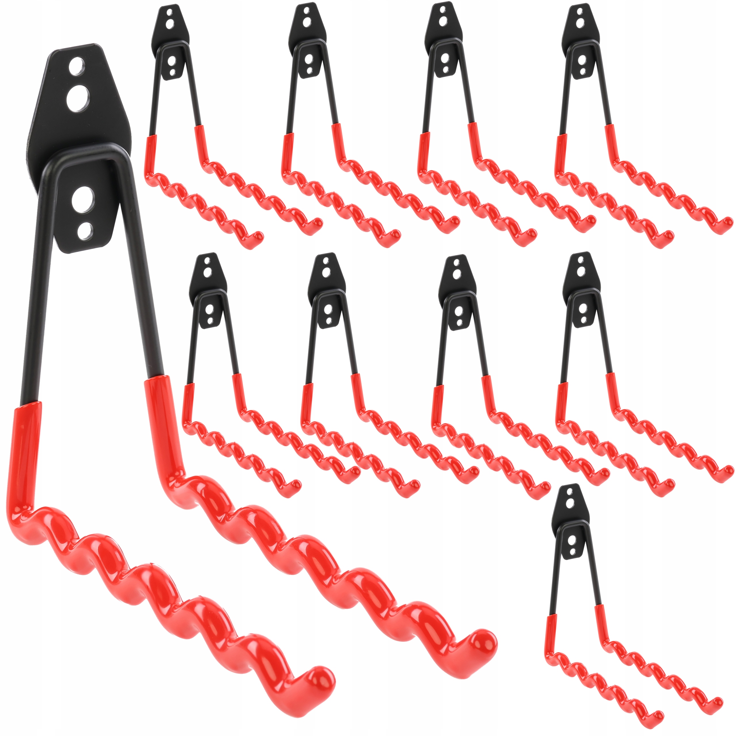 10 x Vlnitý nástěnný hák 19 Cm nářadí garáž zahrada vybavení 25 kg jízdní kola hadice