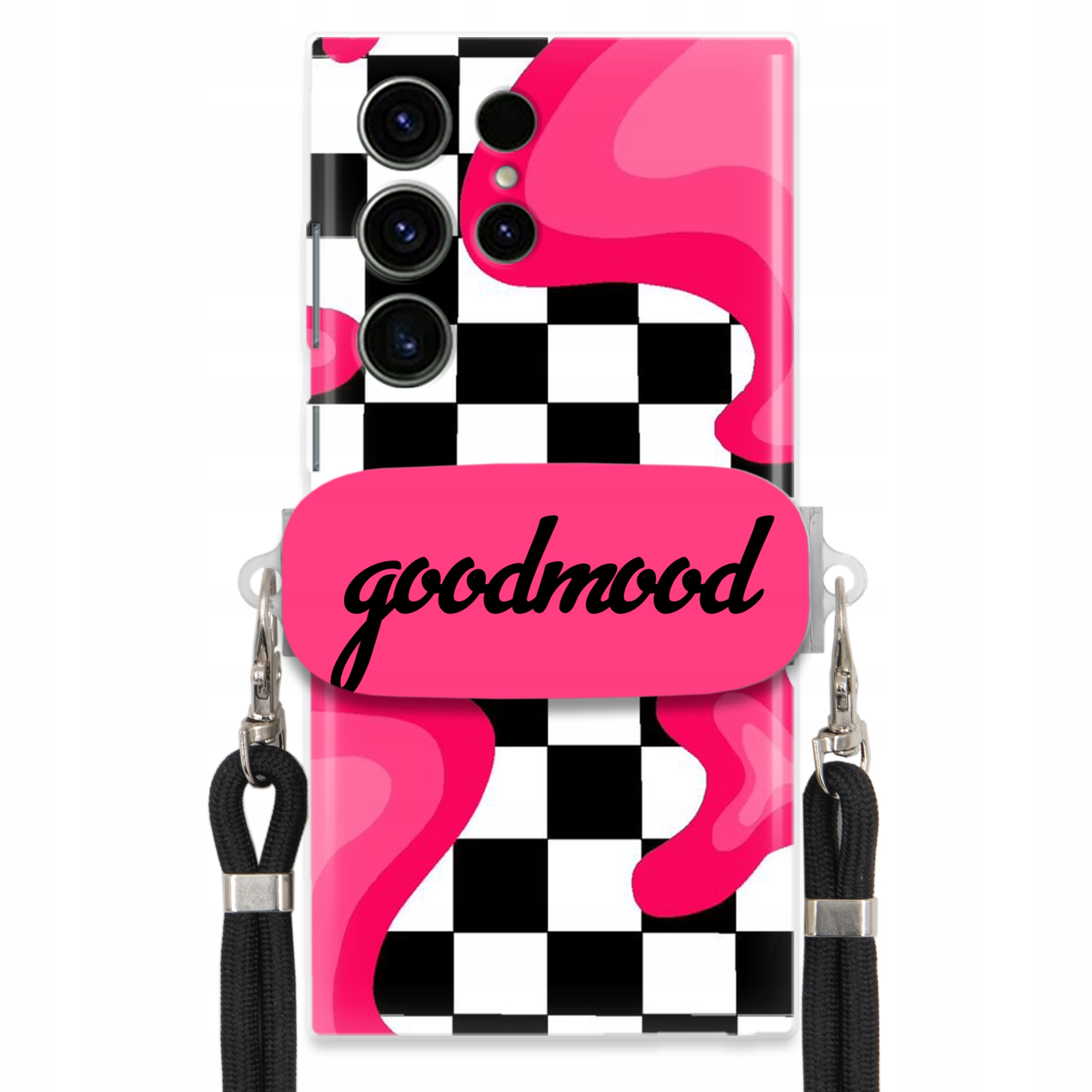 Puzdro Pre Samsung S24 Ultra Sada Case Držiak Vodítko Čierne Pre Teen Splash