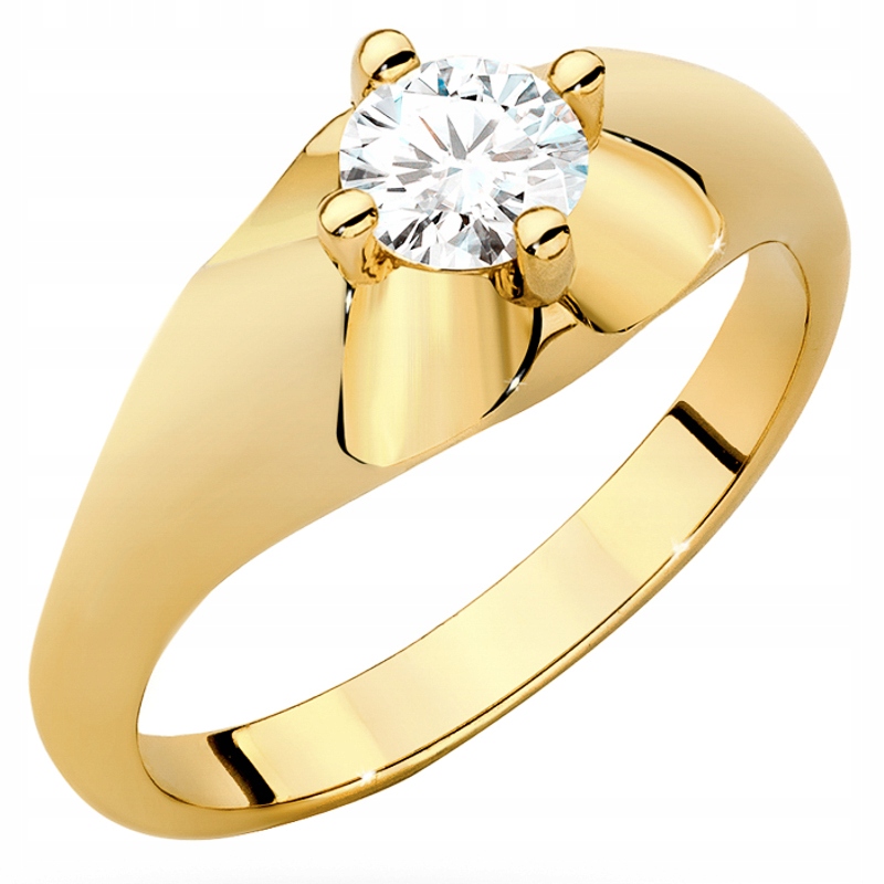 Zlatý Prstýnek pr. 585 s Briliantem 0,50 ct 14k